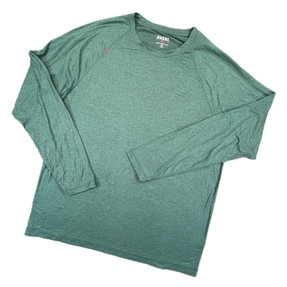 Rhone Reign Long Sleeve Performance Shirt XL Green Heather Outdoor Hiking Acive